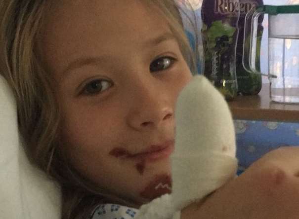 Emma Gardiner remains in a full body cast after she was hit by a car