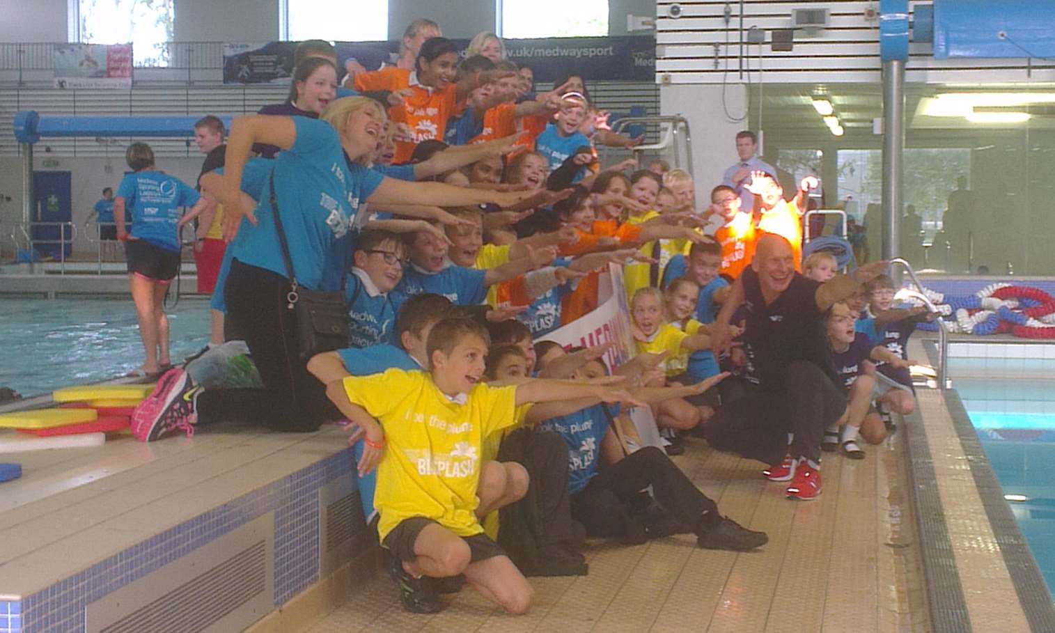 Olympic swimmer Duncan Goodhew launches the second Big Splash at Medway Park
