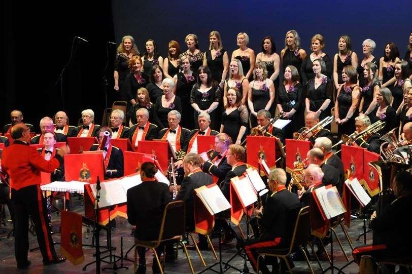 The Royal Marines Association Band and the Military Wives Choir in Portsmouth