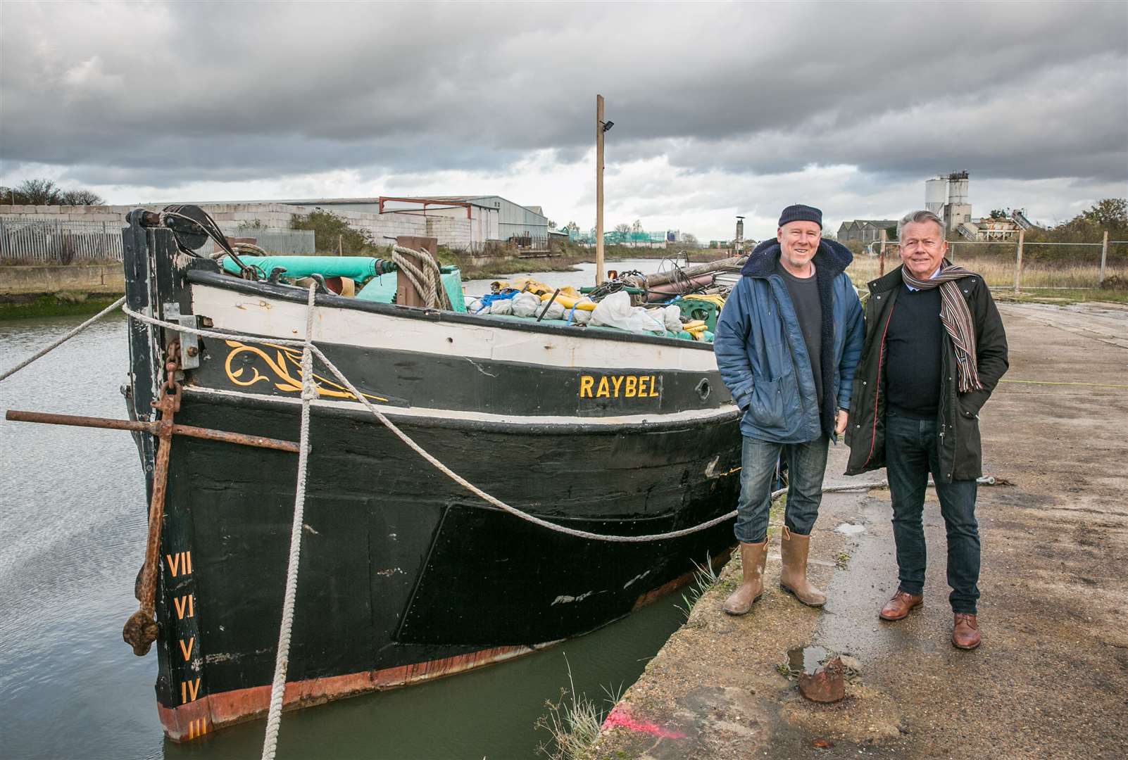 The Raybel, which returned to its original home earlier this year with bosun, Rob Sargent, and chairman of the Dolphin Barge Museum, Clive Reader. Picture: Matthew Walker