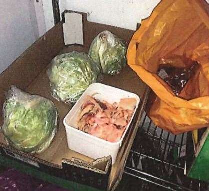 Raw chicken wings were found being kept next to lettuce. Picture: Dartford Borough Council