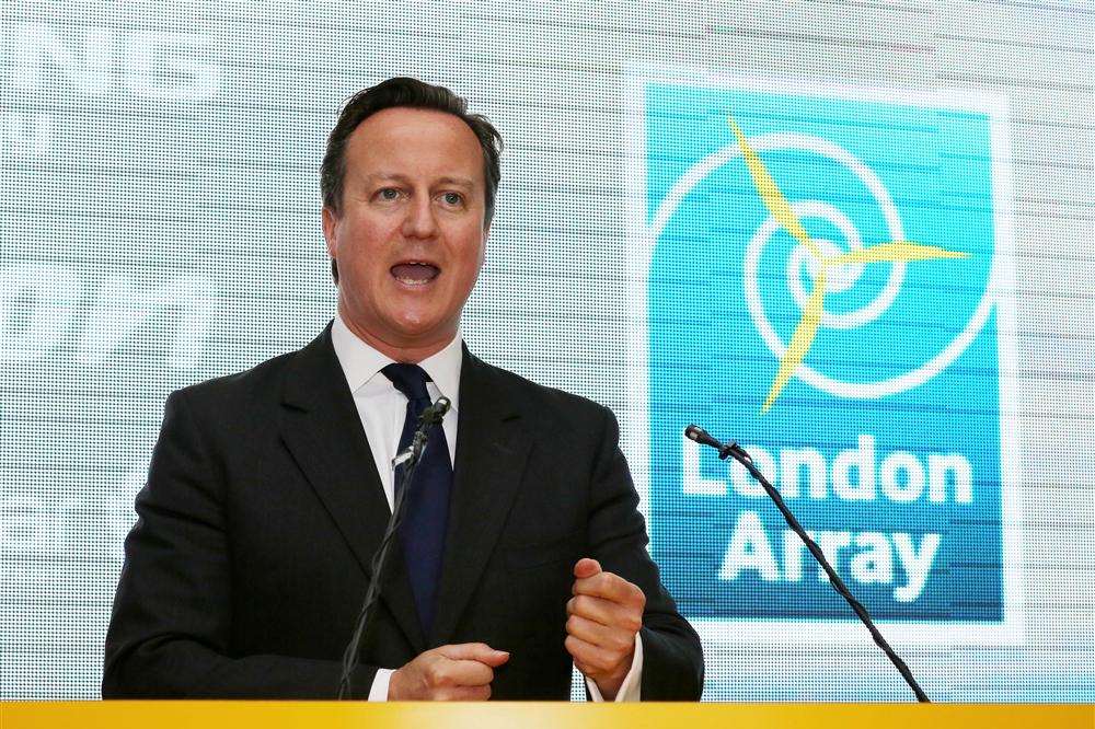 David Cameron announces the London Array opening. Picture: Press Association