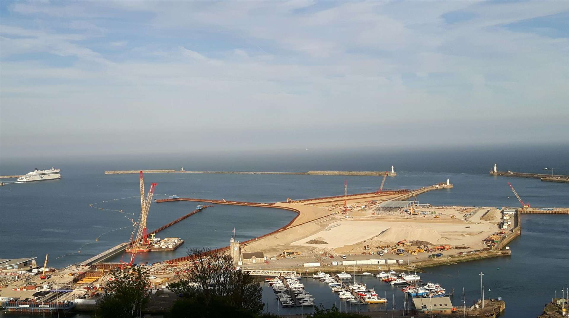 The continuing redevelopment of Dover Western Docks as photographed in May.