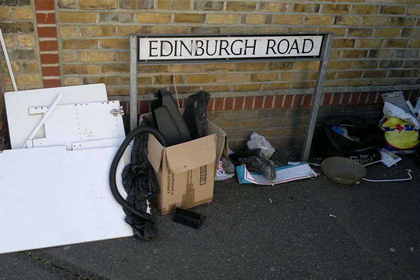 Rubbish dumped in Edinburgh Road, Chatham
