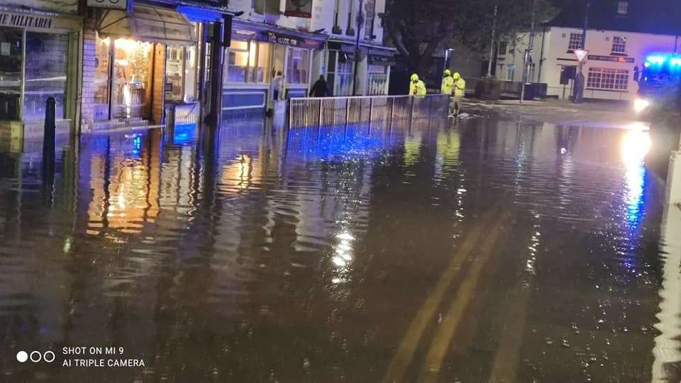 Flooding in Hythe High Street last week. Picture: James Yeung