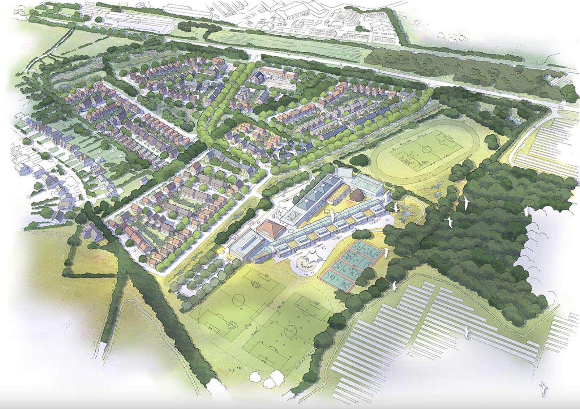 A CGI for the Bodkin Farm, Chestfield, development. Pic: Parker Strategic Land