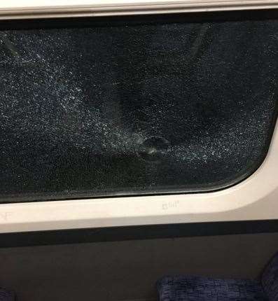 The window was damaged in the shooting