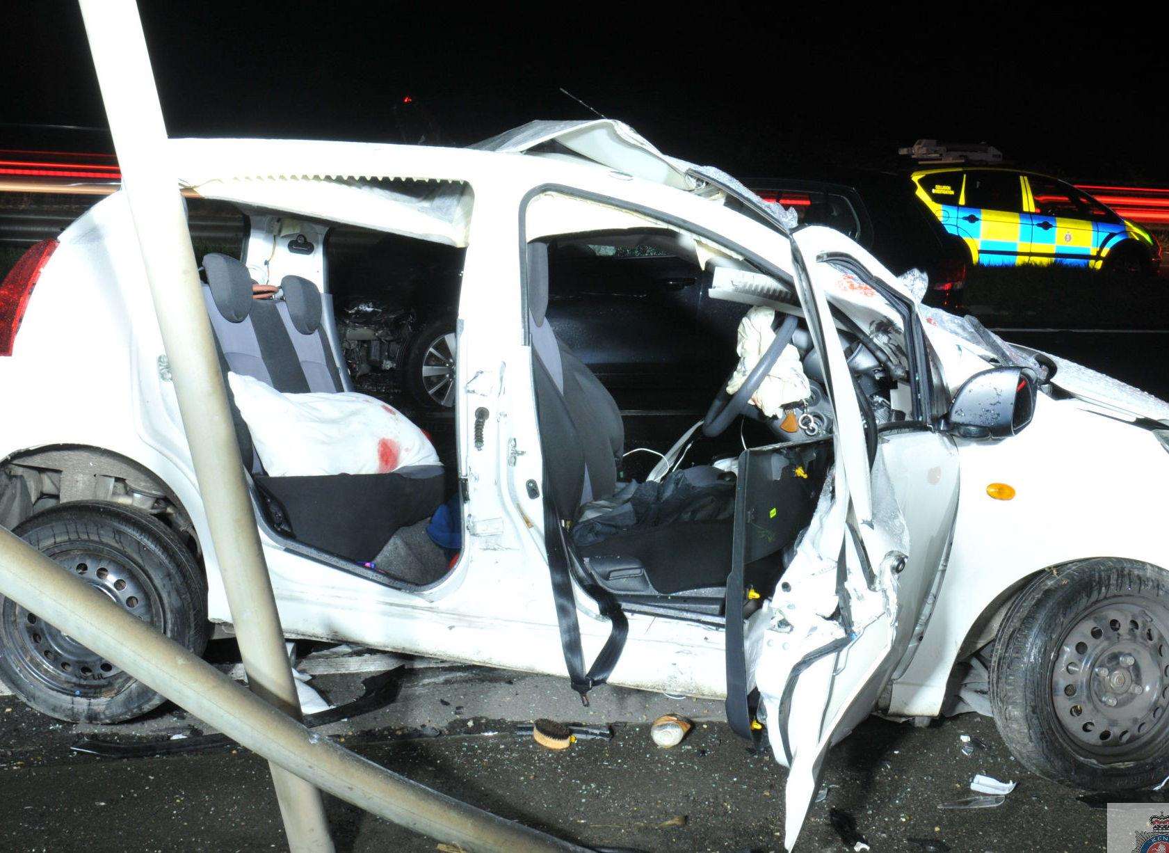 The Suzuki Alto after the crash. Pictures: Kent Police
