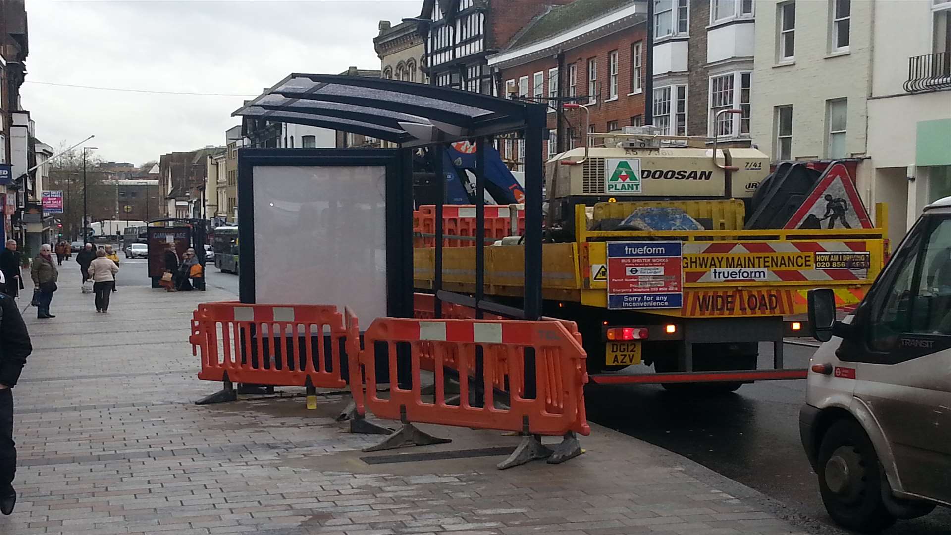 The new bus shelter in Maidstone High Street