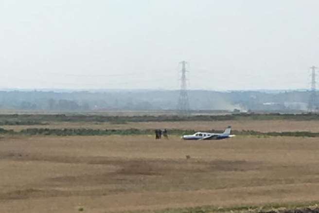 The Piper light aircraft came down in a farmer's field on Monday. Picture: David Oakley