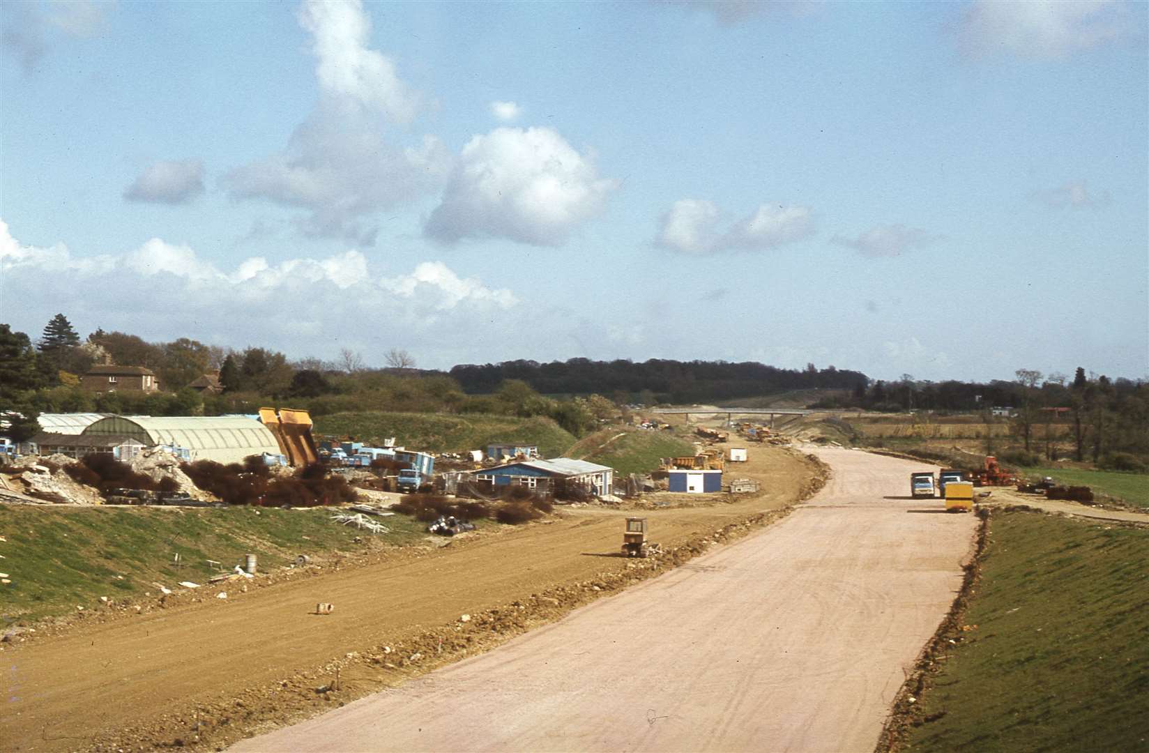 The section of the M20 nearing completion in 1980 and beside the once grand house named Crooksfoot. Picture: Neville Marsh