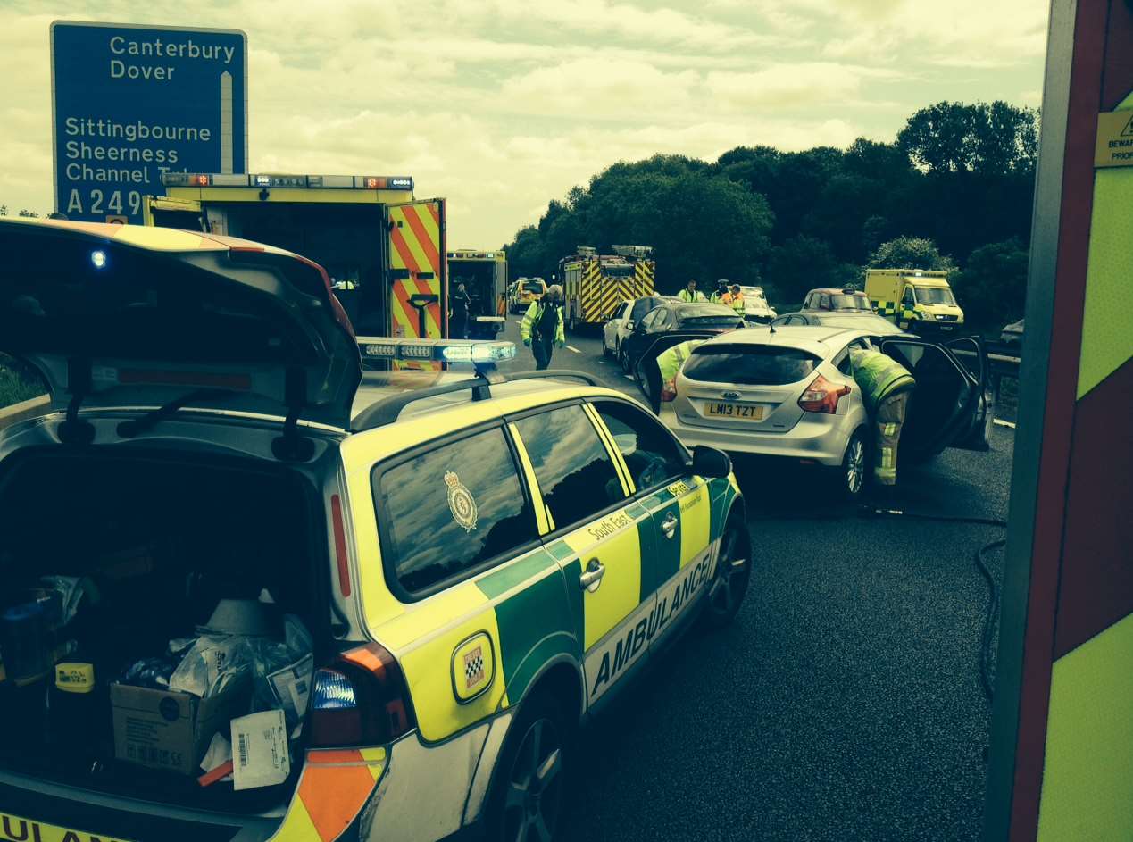 A motorist took this picture of the emergency services at work