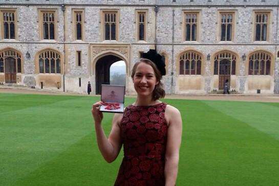 Lizzy Yarnold after accepting her award. Picture: Lizzy Yarnold