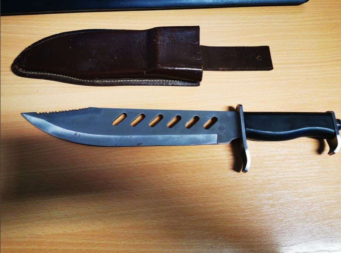 Police seized a large knife after searching a man at Canterbury West station. Picture: BTP