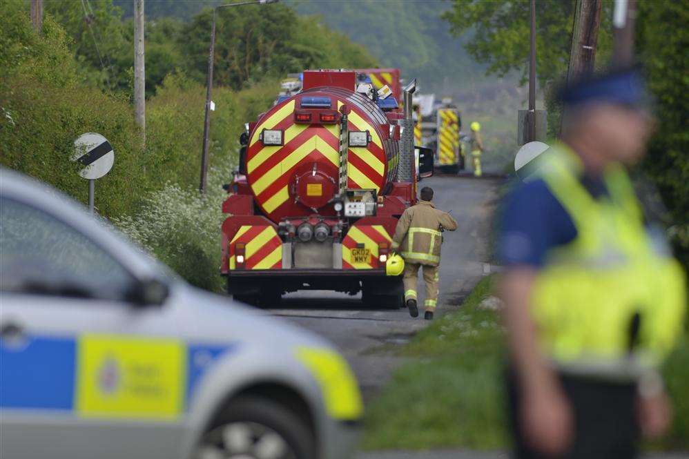 Forstal Lane was closed due to the fire