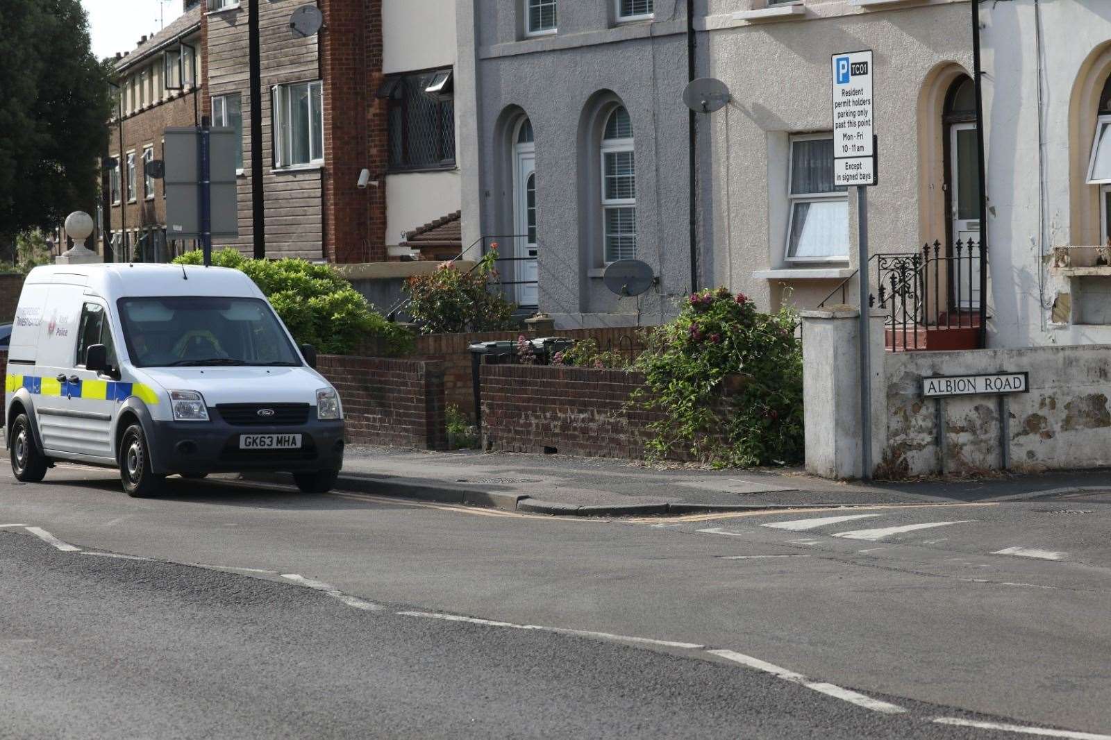 Police at the scene of the stabbing in Gravesend Picture: UKNIP