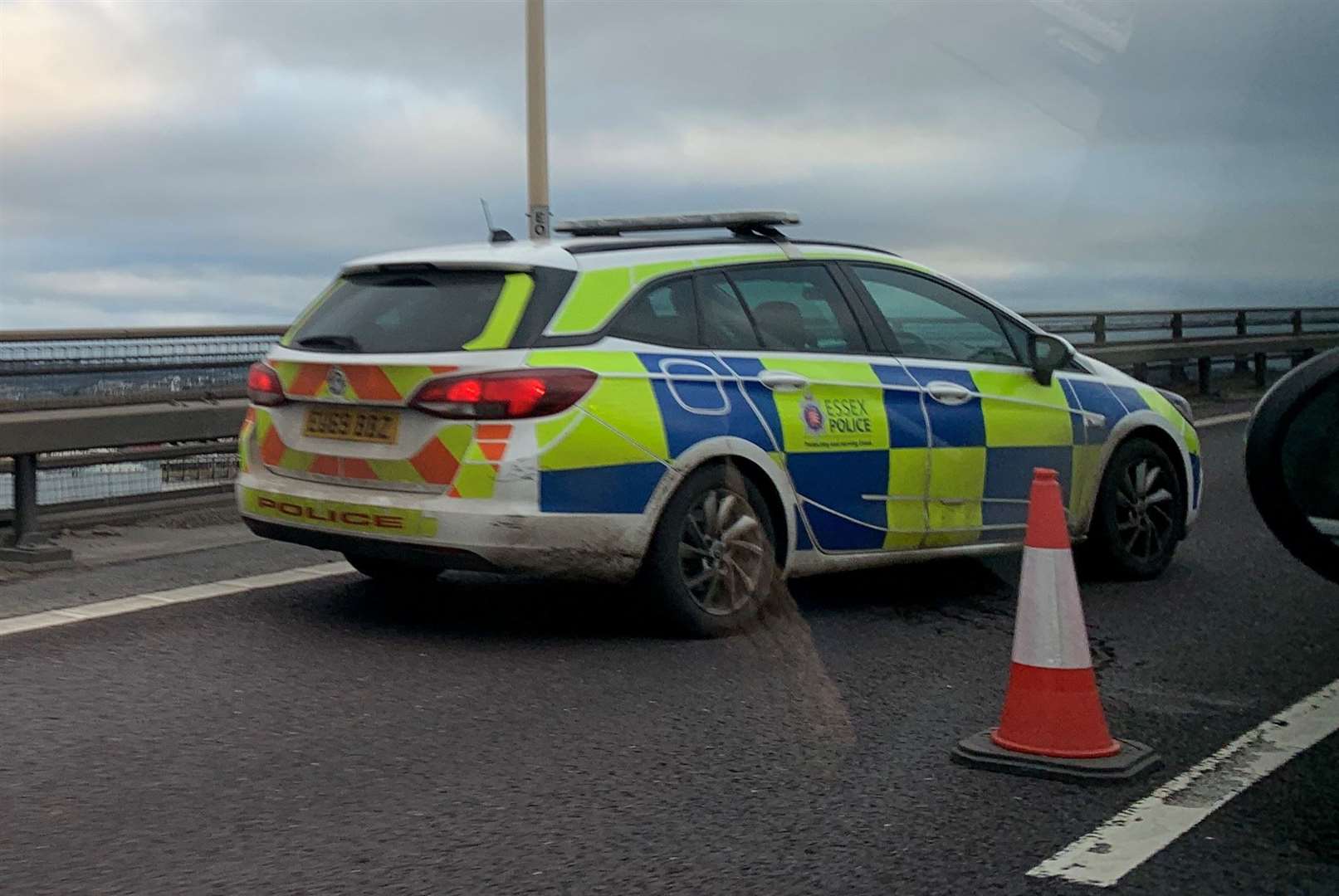 Police on the Dartford Bridge