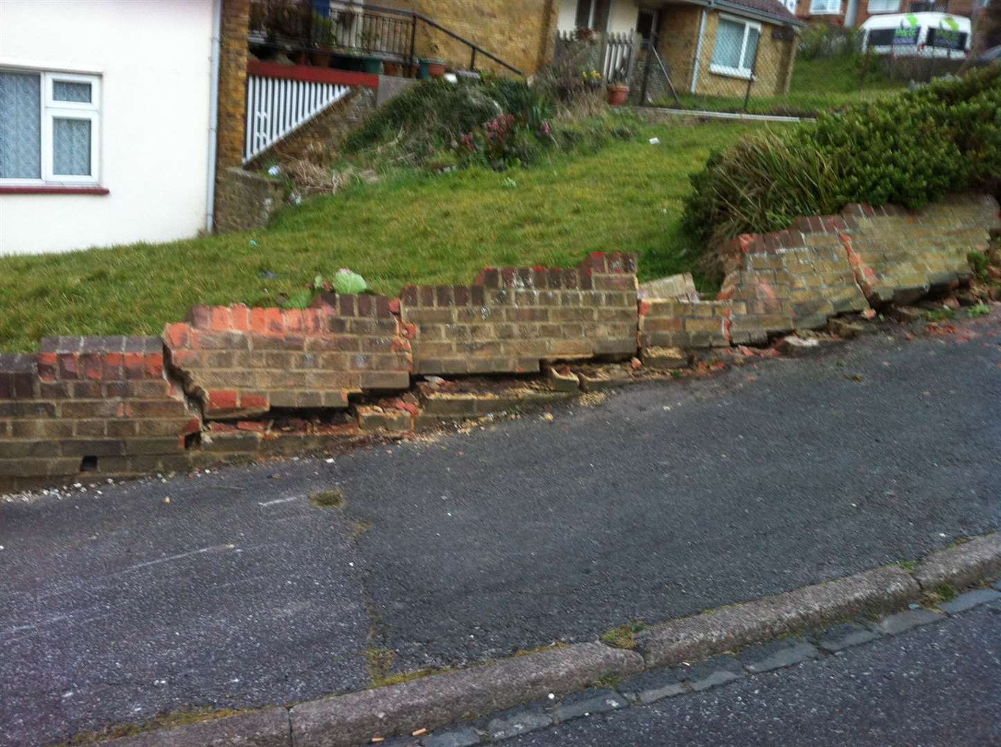 Wall in Aycliffe damaged by lorry by Ray Williams