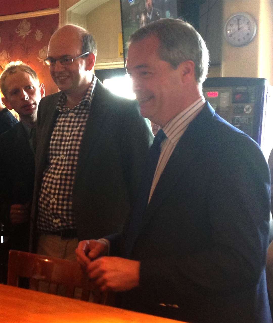 Mark Reckless and Nigel Farage in the Crown pub in Rochester ahead of the by-election in 2016