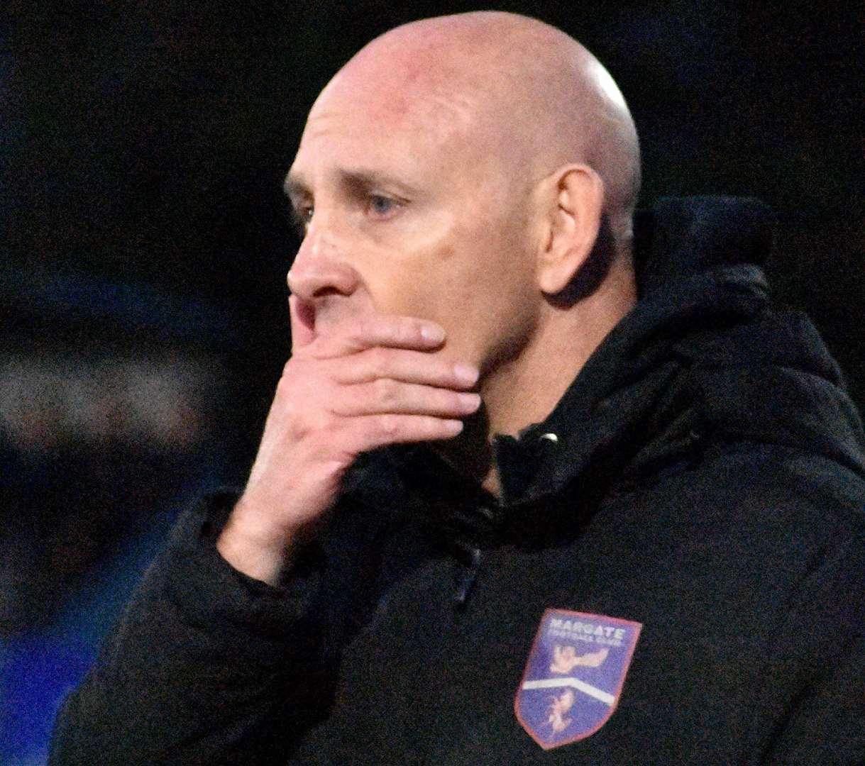 Margate boss Mark Stimson – won for the first time since last April on Saturday as Gate beat Canvey Island 3-2. Picture: Randolph File