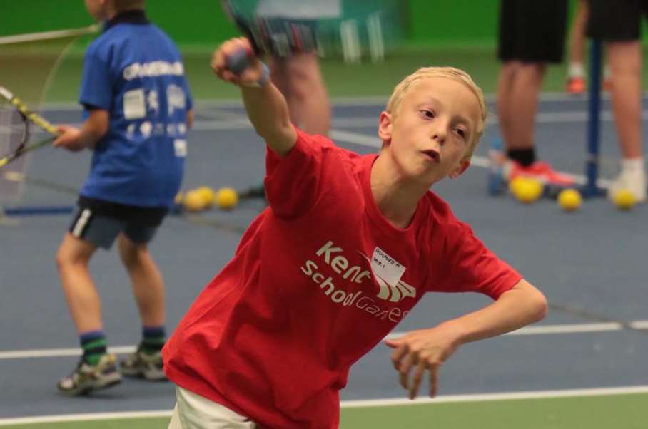 The Games also feature a host of non-track and field sports, such as mini-tennis, demonstrated by Ashford's Daniel Sussams, above, at the quadruple finals at Sevenoaks School last week Picture: Martin Apps