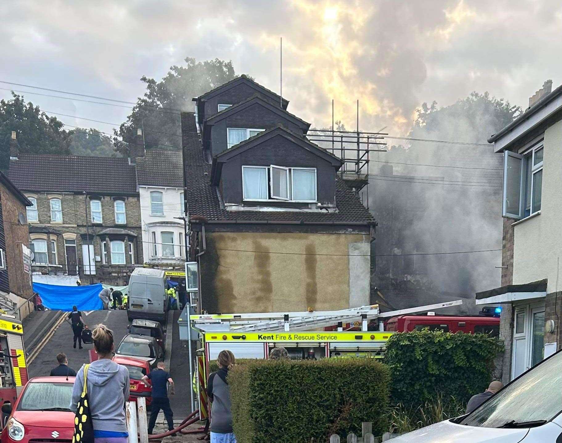 Five fire engines have been sent to the scene. Picture: Angela Louise Fox