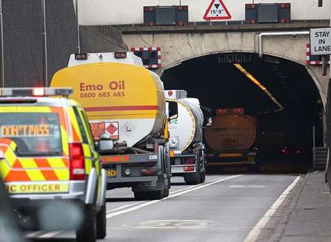 Traffic at the Dartford tunnel. Stock picture