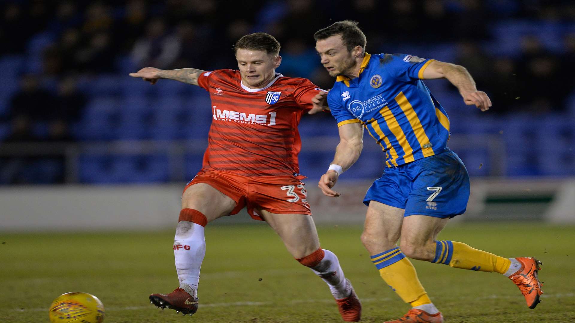 Mark Byrne battles for Gills Picture: Ady Kerry