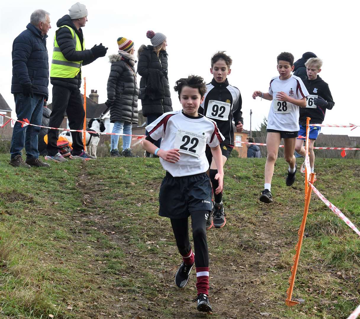 Tate Campion picks up the pace for Bromley in the boys’ Year 7 competition. Picture: Simon Hildrew