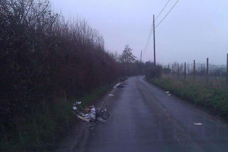 Commercial waste was dumped in Church Road, Tonge