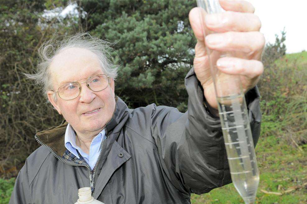 Ken Beal, who measures rainfall from his Eastchurch home