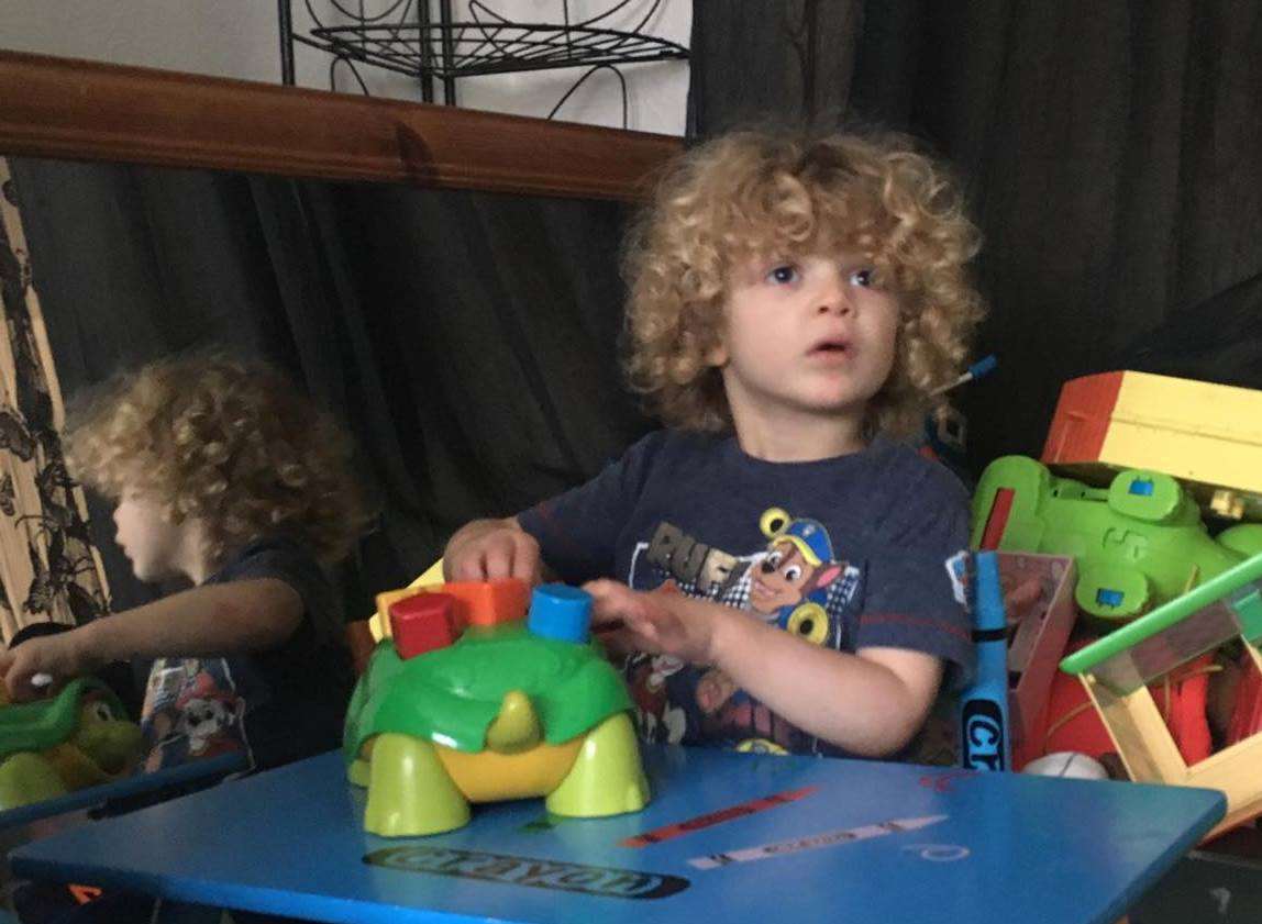 iley Stuart, 2, walked away from the incident with bruising to his neck