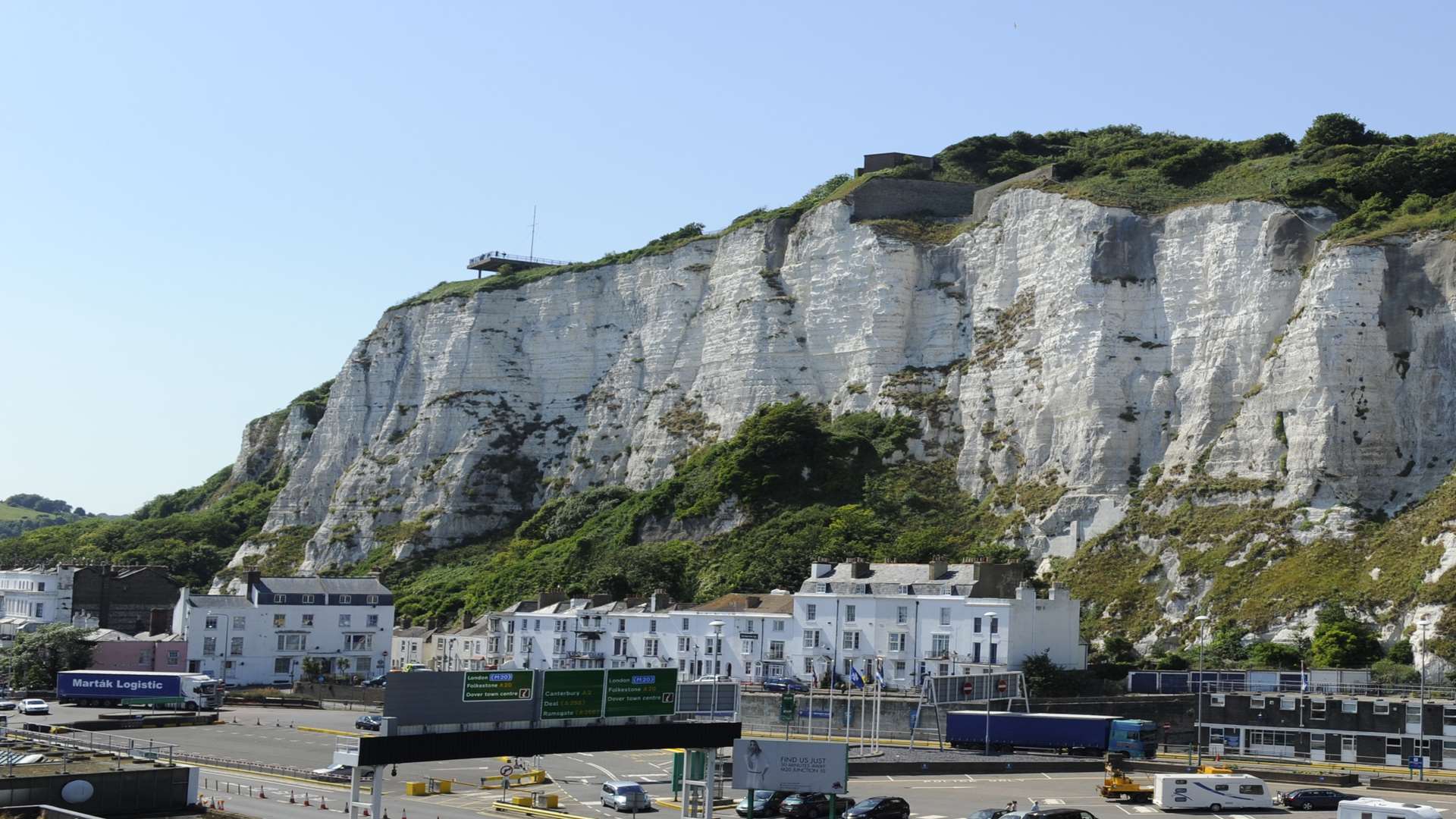 Dover with its iconic White Cliffs