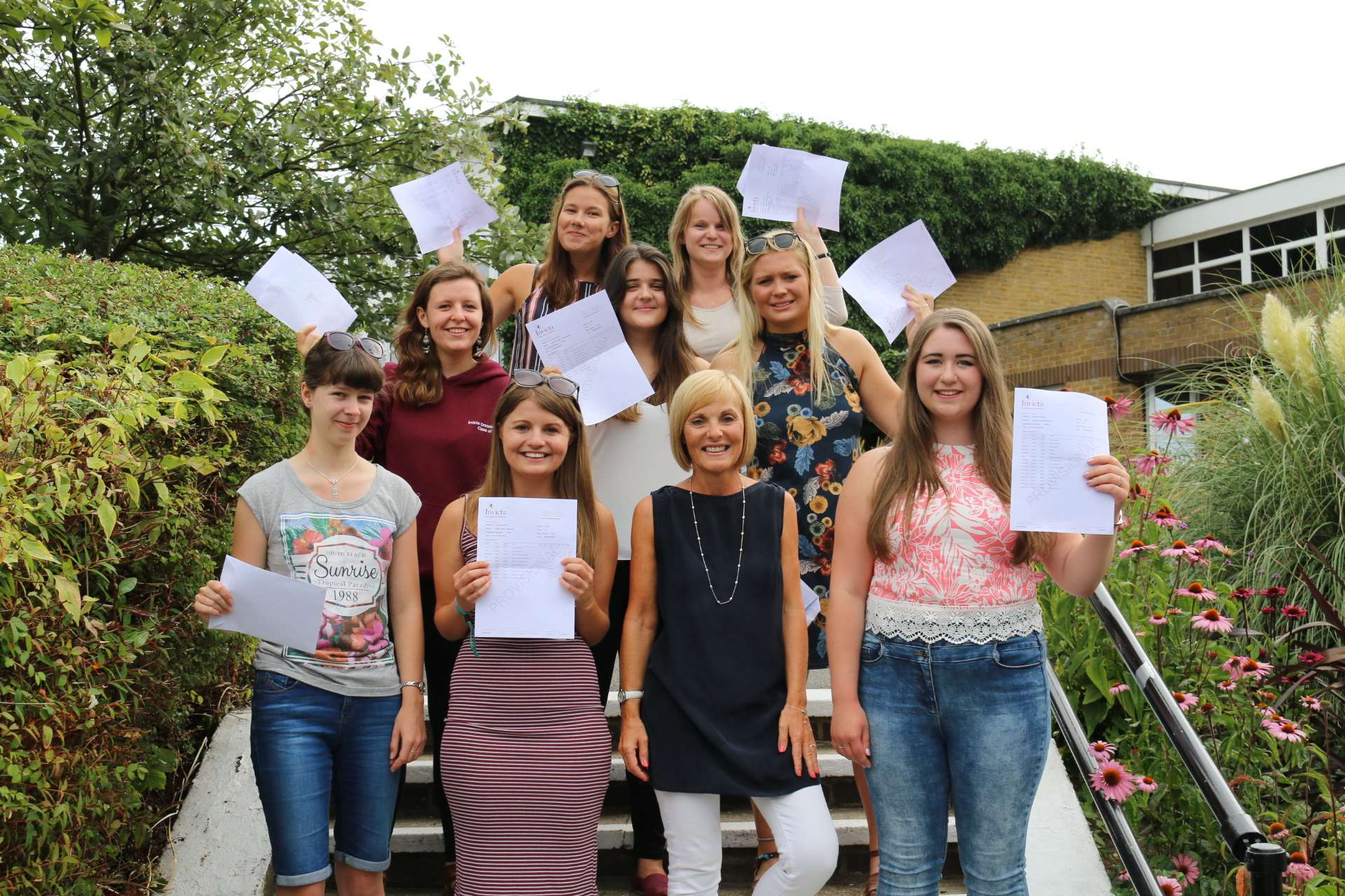 Students at Invicta Grammar School celebrate their results