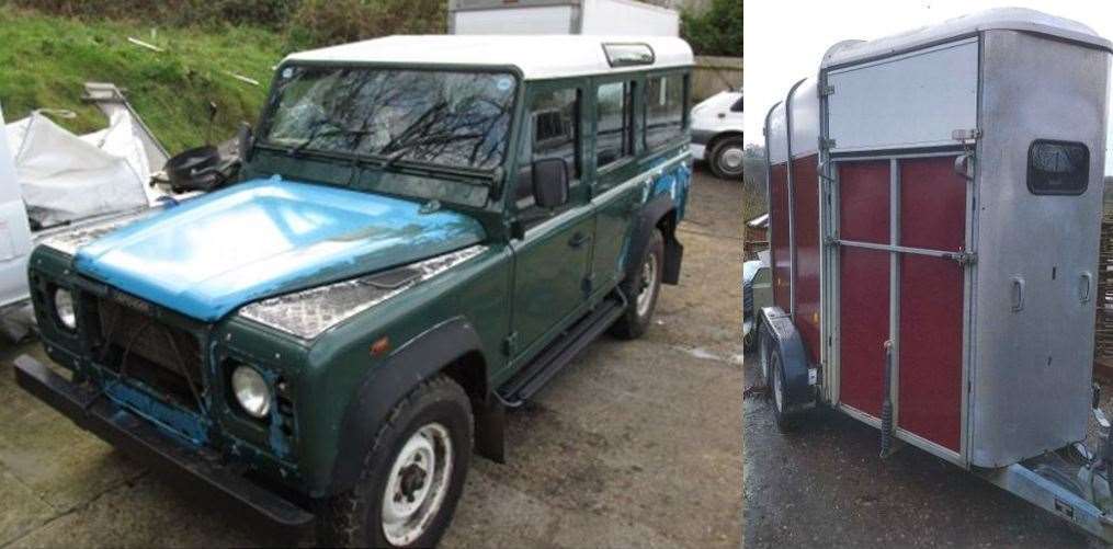 The landrover and horsebox