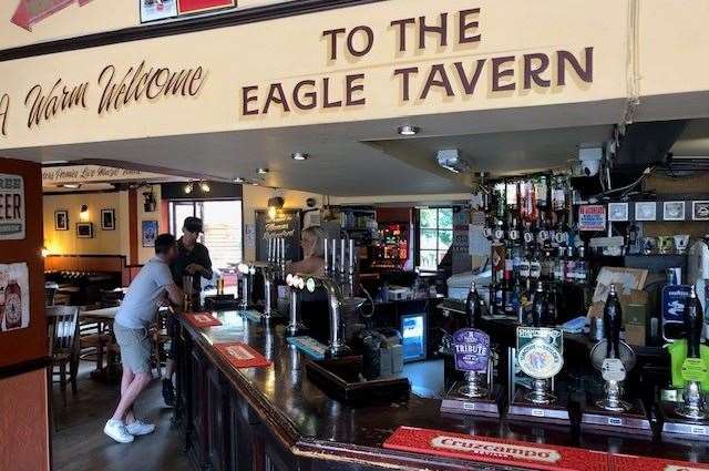 The Eagle Tavern has a much more traditional bar area than its competitor next door