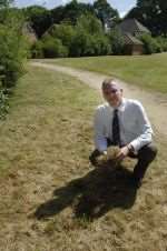 Cllr Chris Garland at the open space area in Corben Close. Picture: John Wardley
