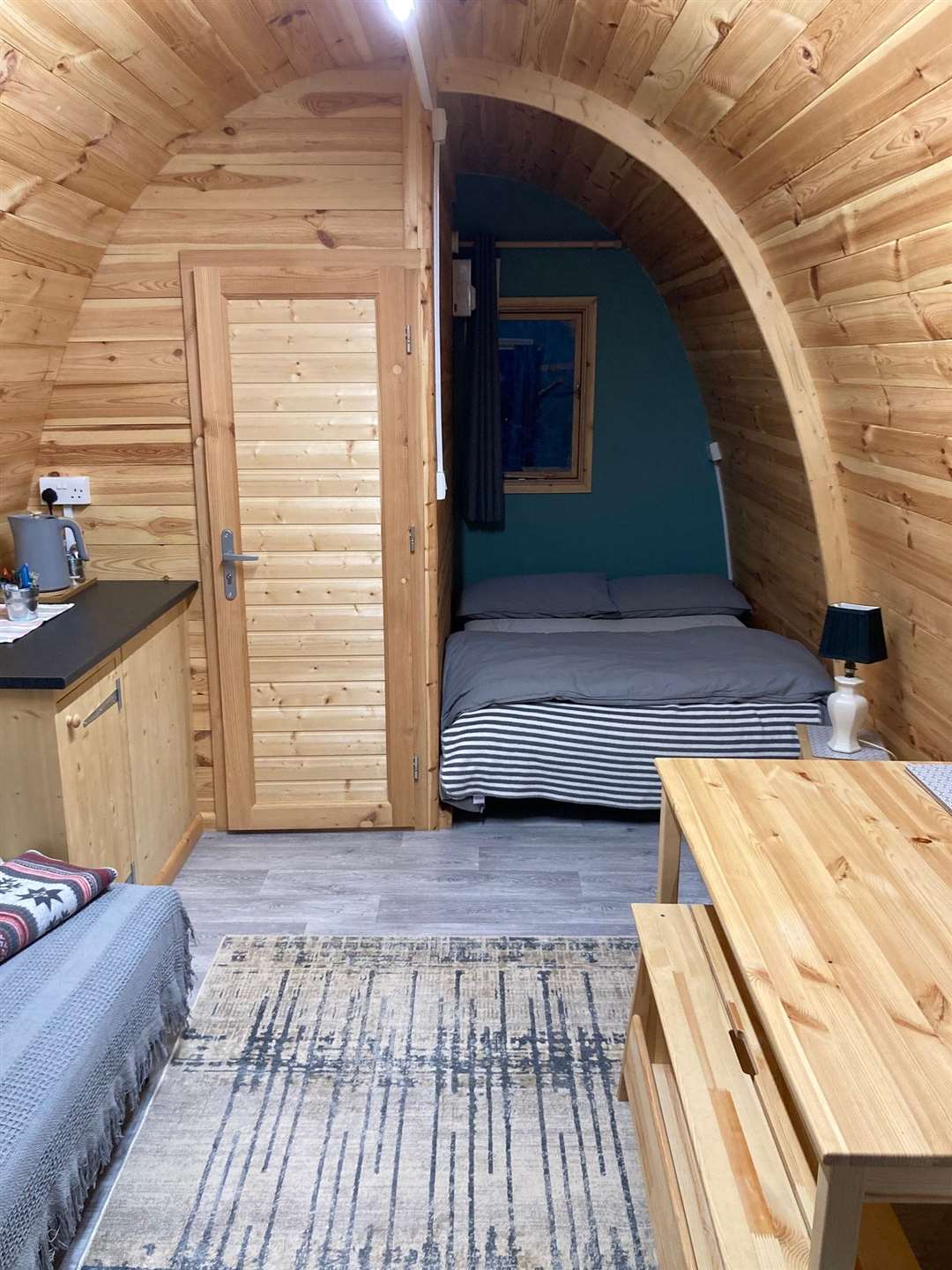 The cosy glamping pods at The Woolpack Inn in Yalding
