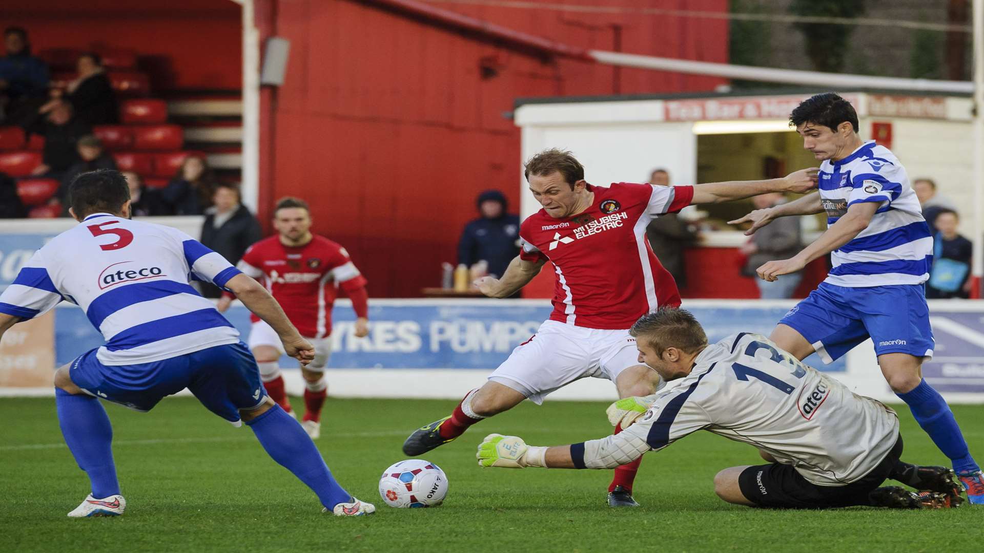 Stuart Lewis tries to force the ball in during the second half Picture: Andy Payton
