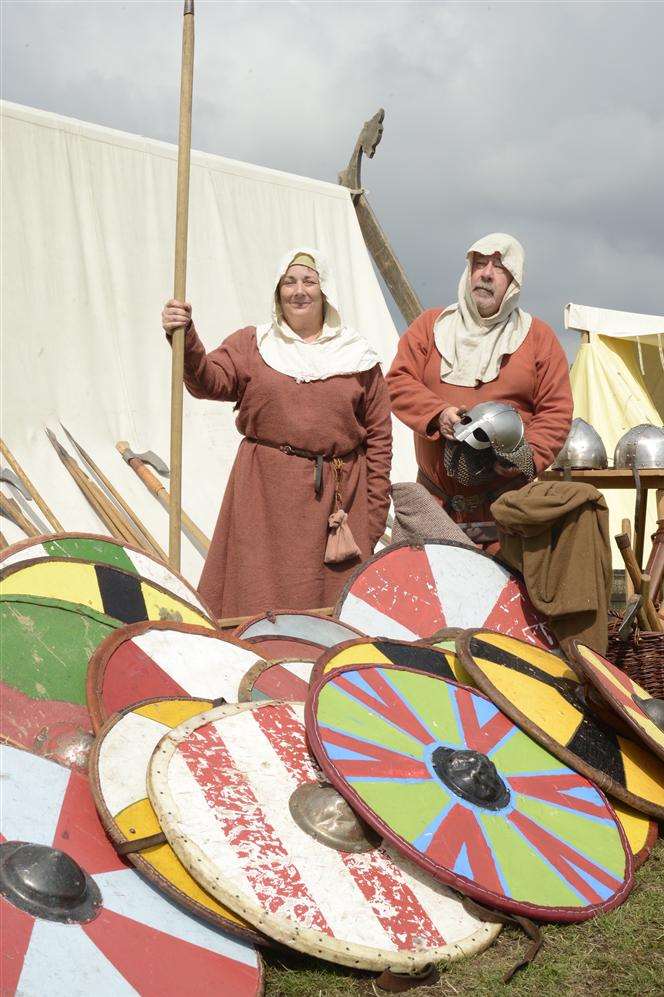 Paula Wilcox and Rich Price as Saxons at last year's Military Odyssey