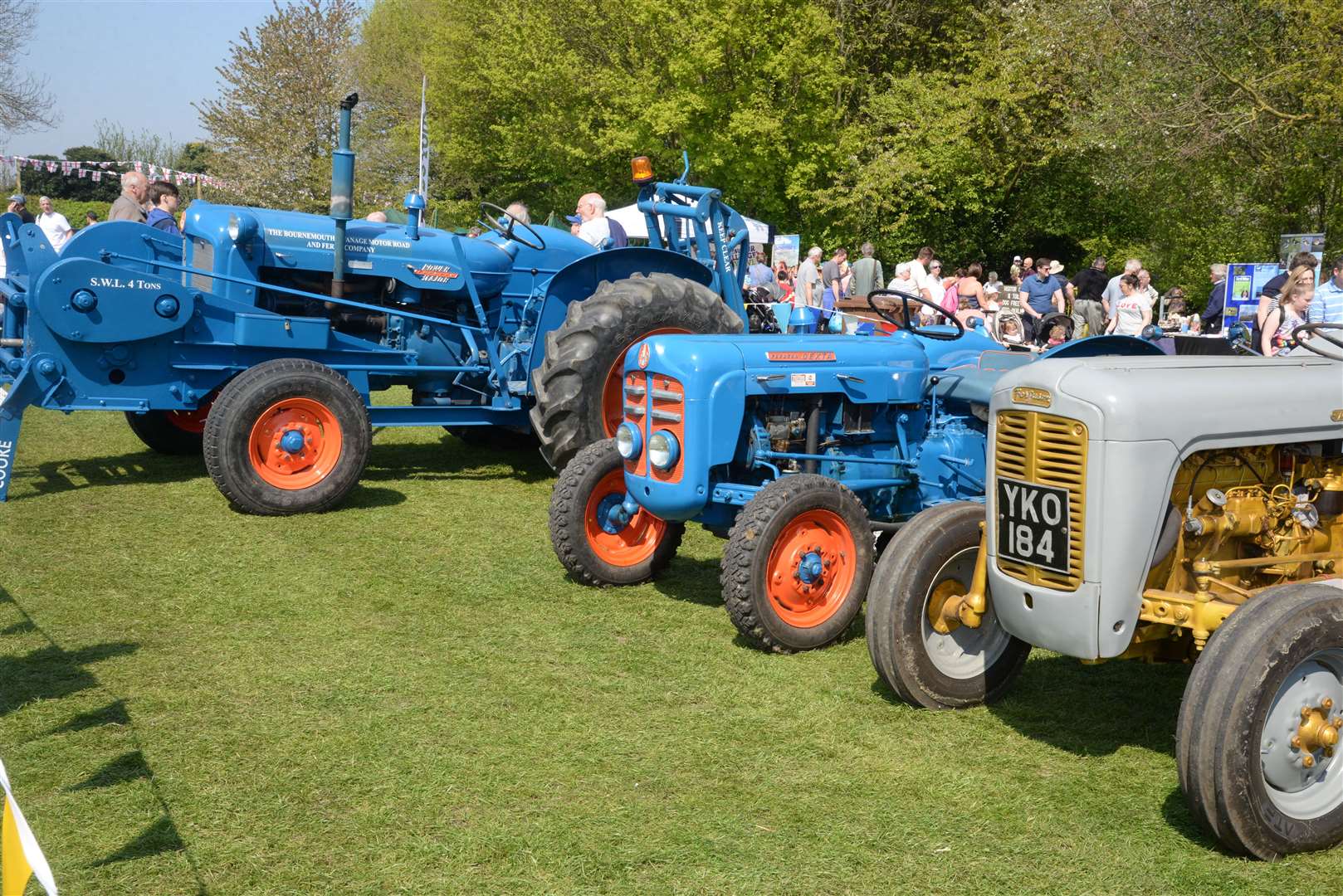 Vintage tractors on display at the English Festival in 2019