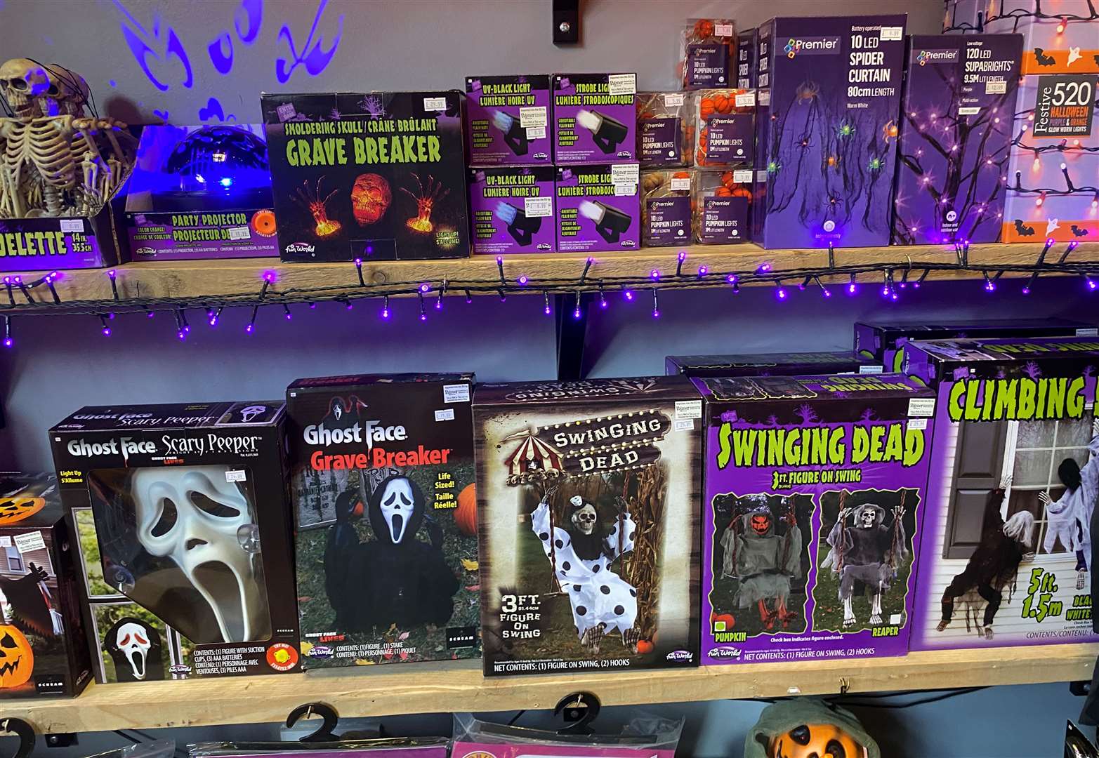 The spooky shop sells a variety of props, decorations and animatronics