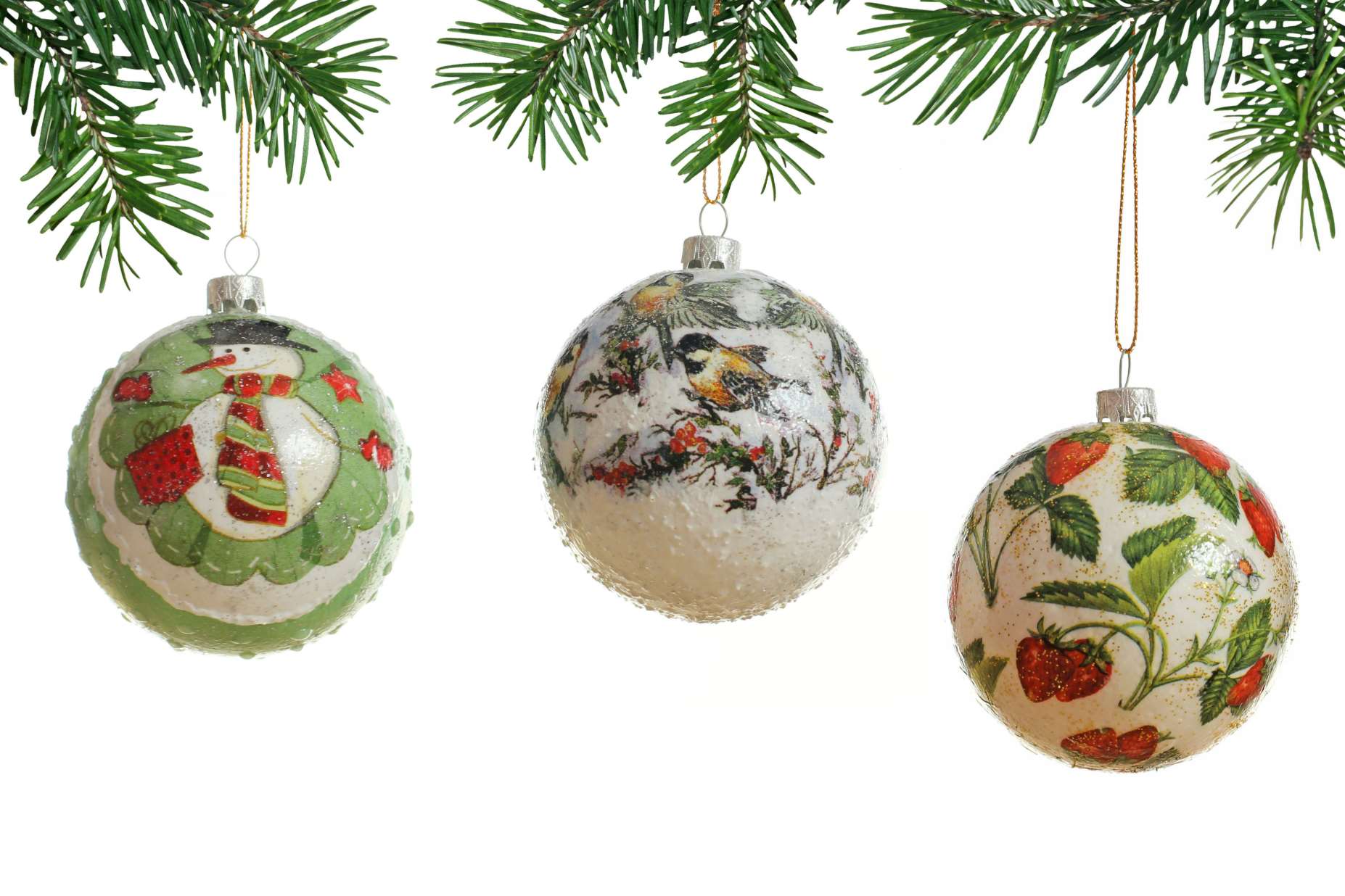 Individually designed Christmas baubles