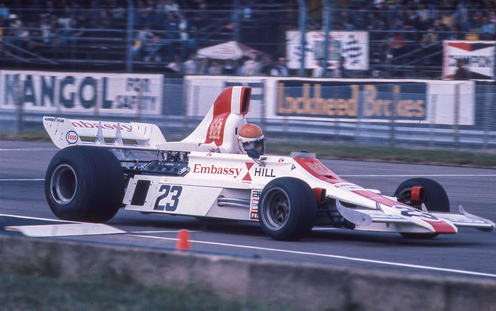 Brise in action during practice for the 1975 British Grand Prix at Silverstone. Picture: Tim Marshall