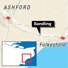 Site where train hit person at Sandling, Folkestone.
