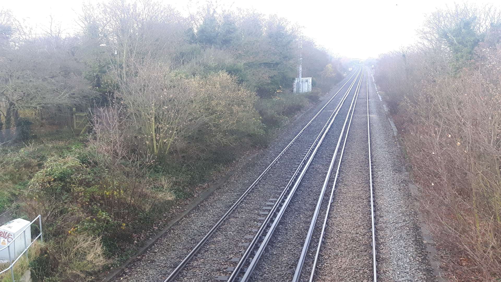 The railway line near Joy Lane, Whitstable