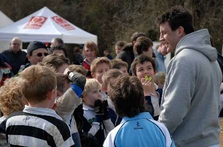Martin Corry with some of the youngsters taking part in the festival