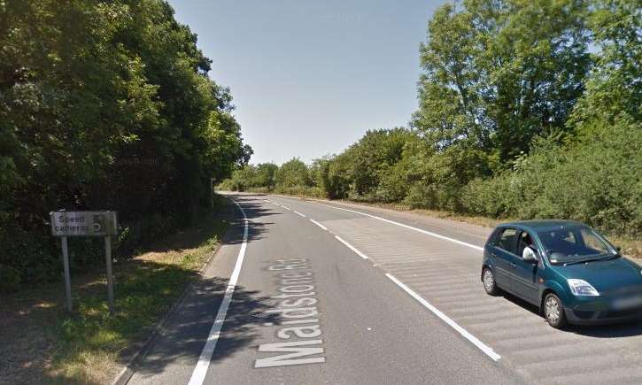 The A26 Maidstone Road in Hadlow. Google Street View
