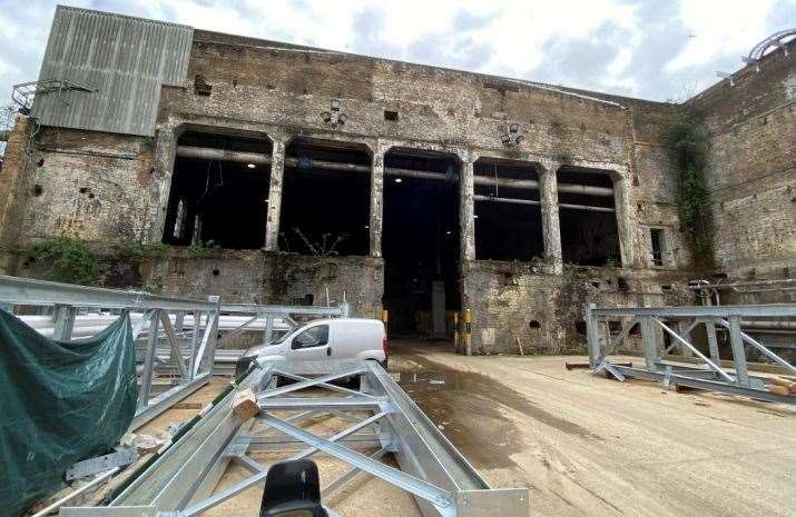 The rear of the redundant building shell to be partially demolished. Picture: DHA Planning/DS Smith