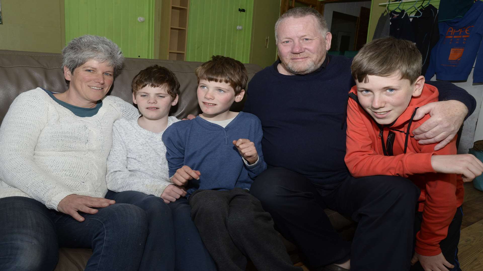 Annie and Mark Montague with sons Samuel and Jacob, 12 and John-Mark, 13